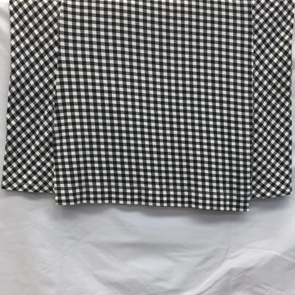 J. Jill Black & White Checkered Tunic Long Sleeve Top Size M EXCELLENT Condition